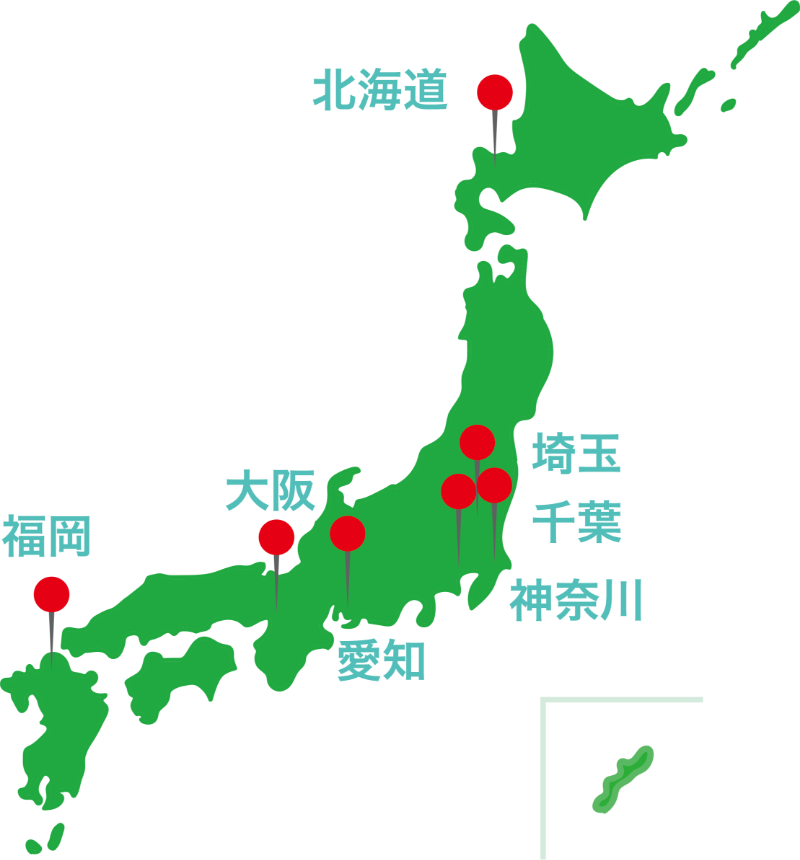 マップ：日本全国の主要都市